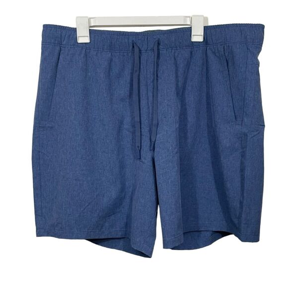 NWT Eddie Bauer Blue Flat Front Athletic Shorts - Picture 1 of 3